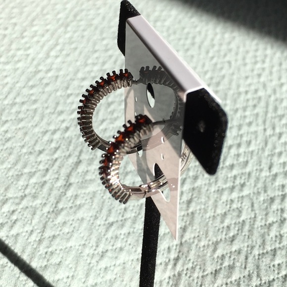 Earrings Ruby Red Stones - Picture 6 of 7